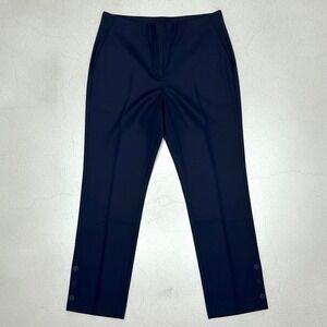 J. Jill Linen Blend High Rise Ankle‎ Pants Navy Blue size Medium